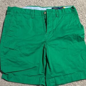 Polo by Ralph Lauren Men's Emerald Green Flat Front Shorts